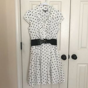 Bailey Blue Polka Dot Black and White Dress Sz Sm